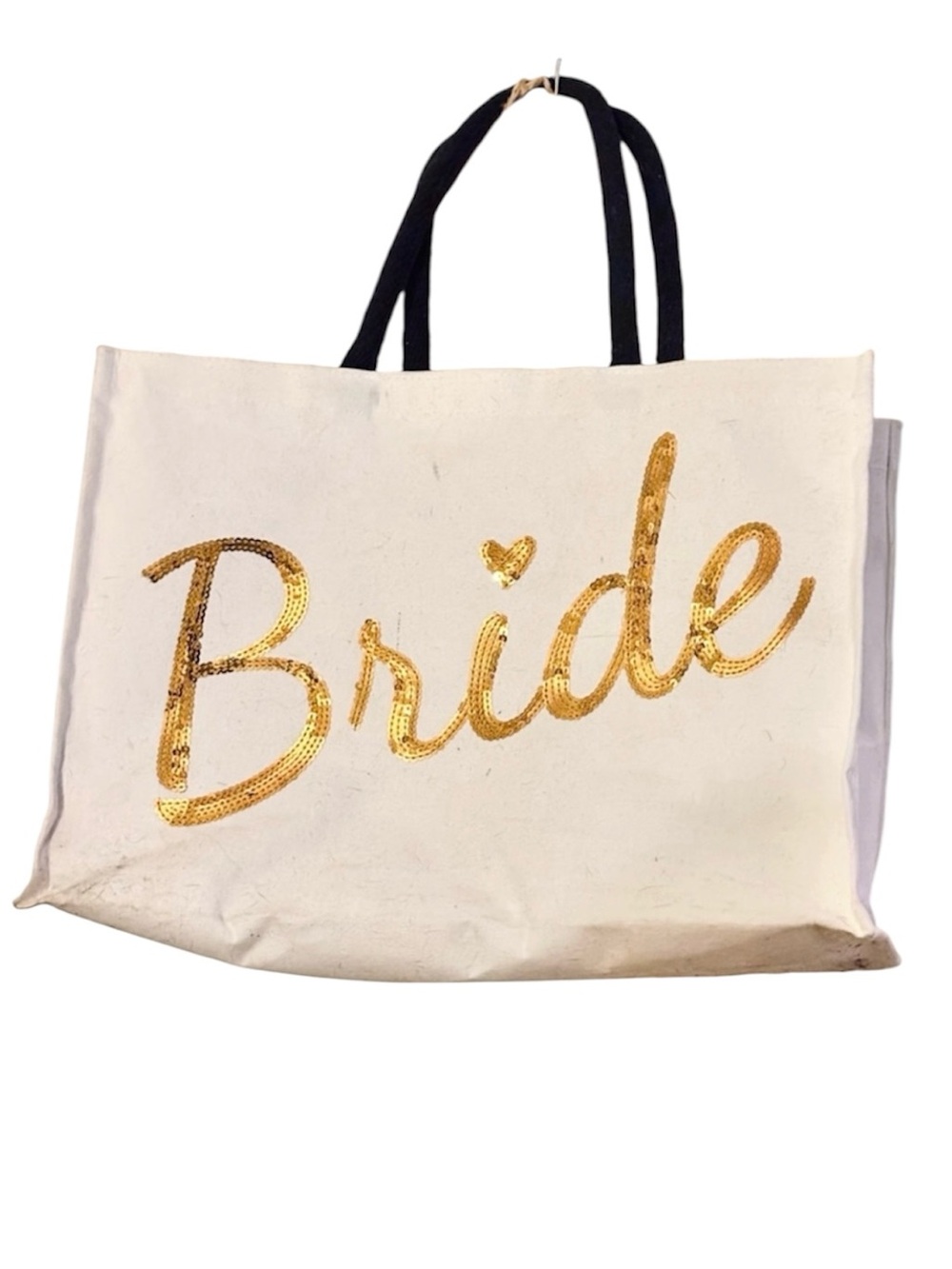 💥 Cynthia Rowley Canvas Gold Sequin Bride Tote